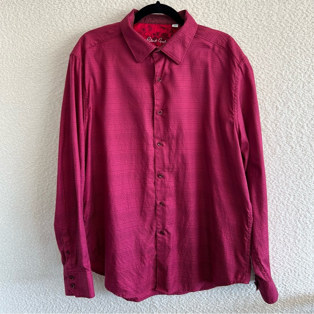 Robert Graham Men’s Geometric Shirt Flip Cuffs Design 100% Cotton Size 2XL
